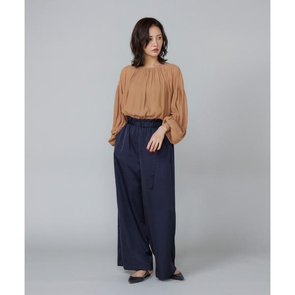 【NEW】ルスーク（Le Souk）/《大きいサイズ》サテンワイドパンツ