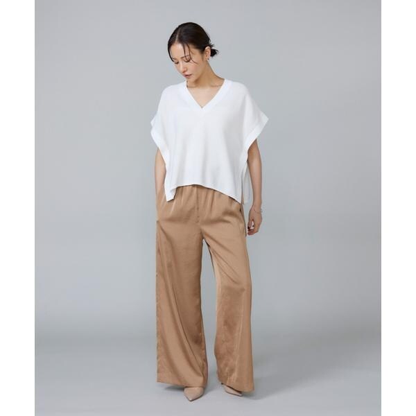 【NEW】ルスーク（Le Souk）/《大きいサイズ》サテンワイドパンツ