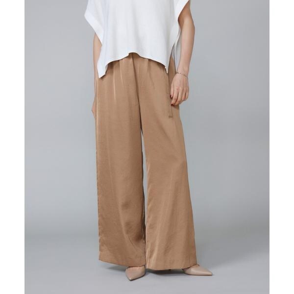 【NEW】ルスーク（Le Souk）/《大きいサイズ》サテンワイドパンツ