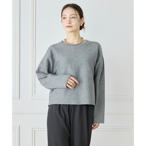 ルスーク（Le Souk）/《大きいサイズ》接結編みクルーネックニットプルオーバー_1