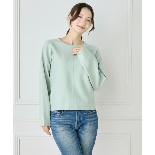 ルスーク（Le Souk）/《大きいサイズ》接結編みクルーネックニットプルオーバー_3