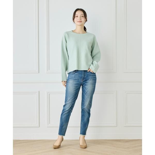 ルスーク（Le Souk）/《大きいサイズ》接結編みクルーネックニットプルオーバー_4