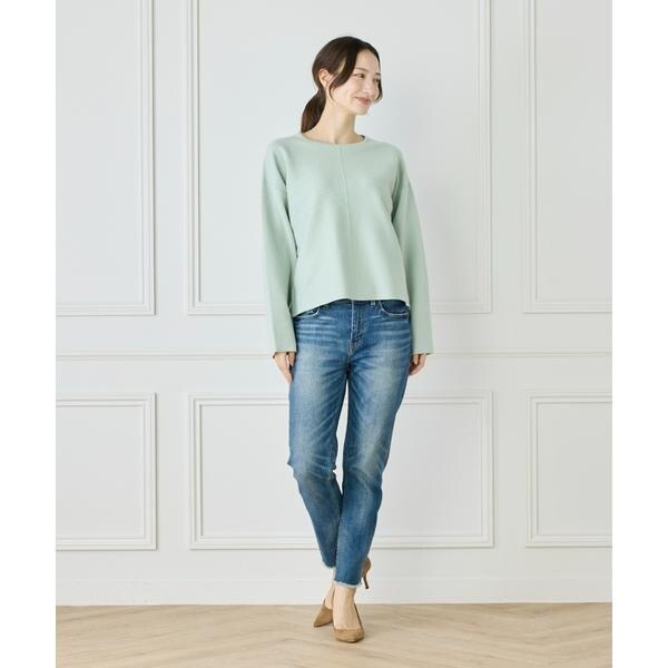 ルスーク（Le Souk）/《大きいサイズ》接結編みクルーネックニットプルオーバー_5