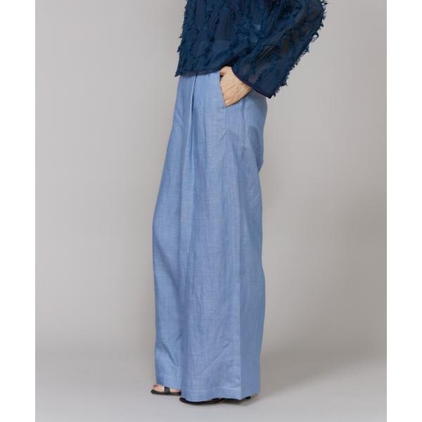 ルスーク（Le Souk）/《大きいサイズ》タックワイドデニムパンツ