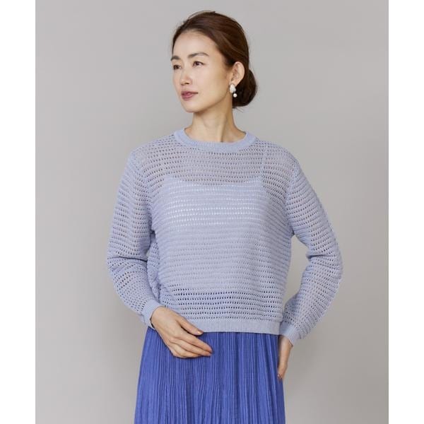ルスーク（Le Souk）/《大きいサイズ》透かし柄ボートネックプルオーバー_2