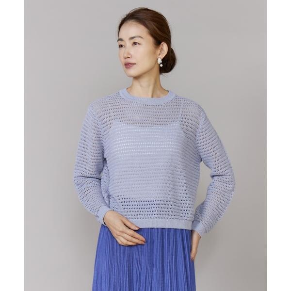 ルスーク（Le Souk）/《大きいサイズ》透かし柄ボートネックプルオーバー_3