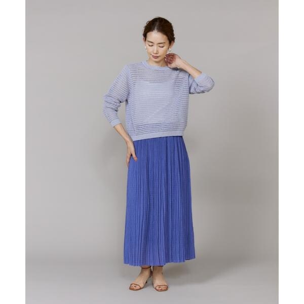 ルスーク（Le Souk）/《大きいサイズ》透かし柄ボートネックプルオーバー_4