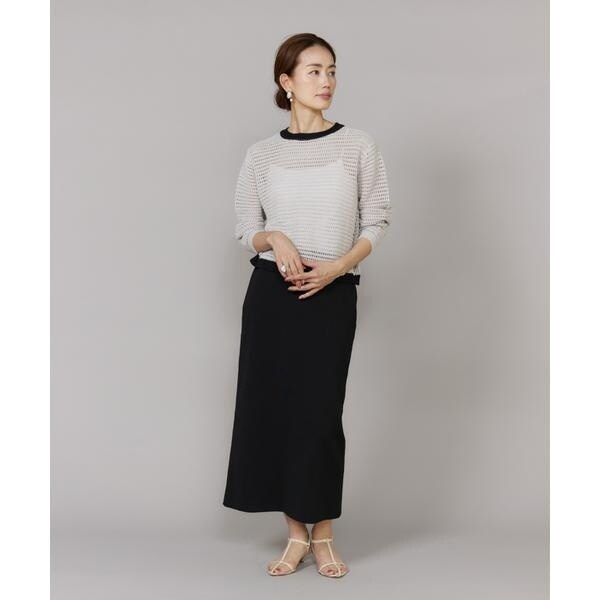 ルスーク（Le Souk）/《大きいサイズ》透かし柄ボートネックプルオーバー_12