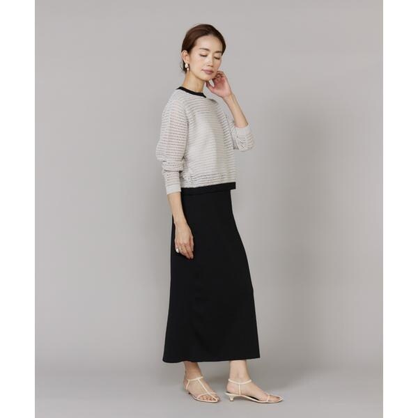 ルスーク（Le Souk）/《大きいサイズ》透かし柄ボートネックプルオーバー_13