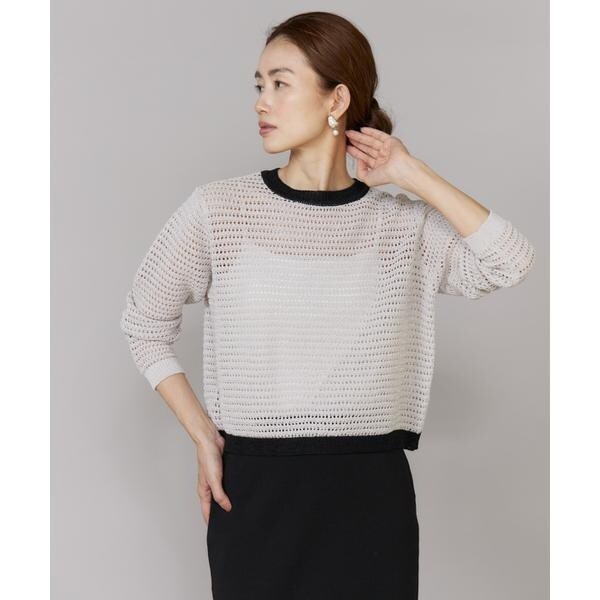 ルスーク（Le Souk）/《大きいサイズ》透かし柄ボートネックプルオーバー_15