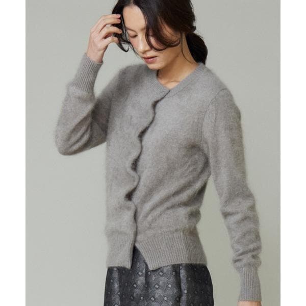 ラベイユ バイ スーペリアクローゼット（la veille by SUPERIOR CLOSET）/《大きいサイズ》カシミヤアシンメトリーカーディガン