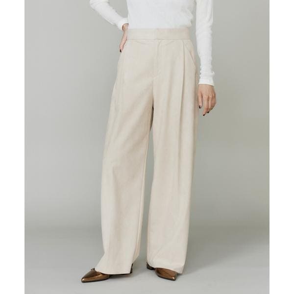 ラベイユ バイ スーペリアクローゼット（la veille by SUPERIOR CLOSET）/《大きいサイズ》フェイクスエードタックワイドパンツ 21,450円