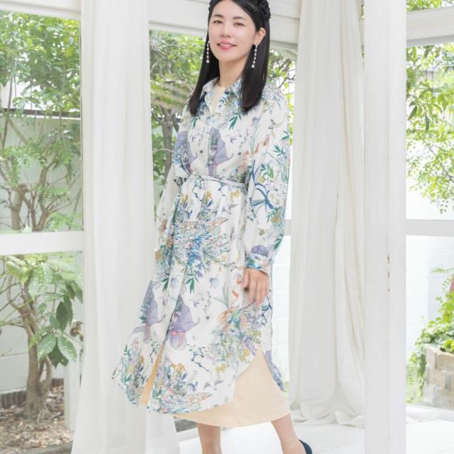 スカラー（ScoLar）/ScoLar スカラー 星座と花束柄シャツワンピース