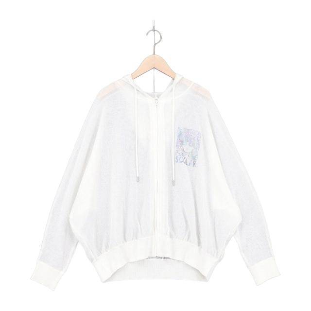 スカラー（ScoLar）/ScoLar スカラー スカラーちゃん箔プリント 接触冷感シアーパーカー