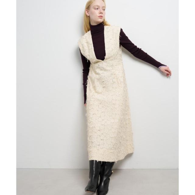 ランバン オン ブルー（LANVIN en Bleu）/ハンドカットジャガードワンピース