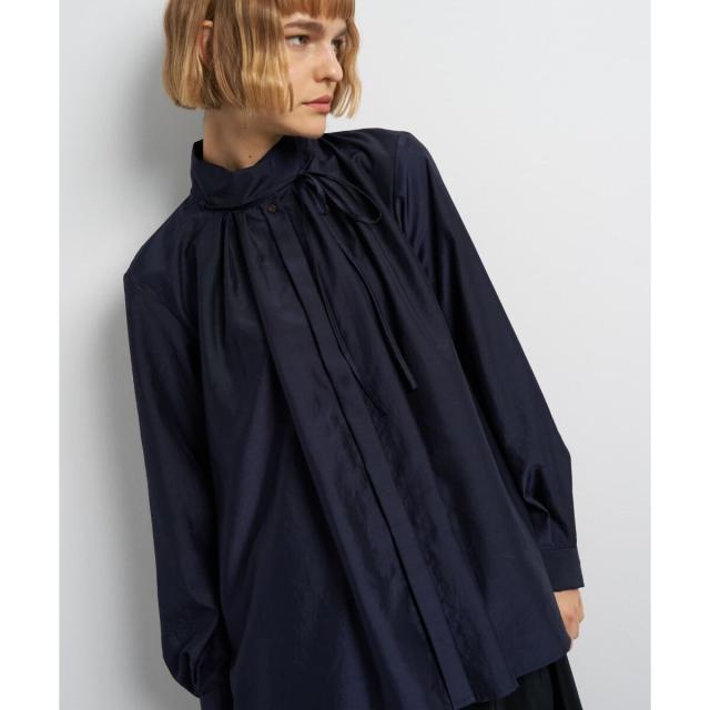ランバン オン ブルー（LANVIN en Bleu）/スタンドカラータックブラウス