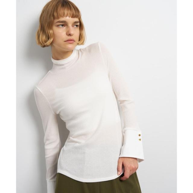 ランバン オン ブルー（LANVIN en Bleu）/カシミヤシルクカフスコンビカットソー