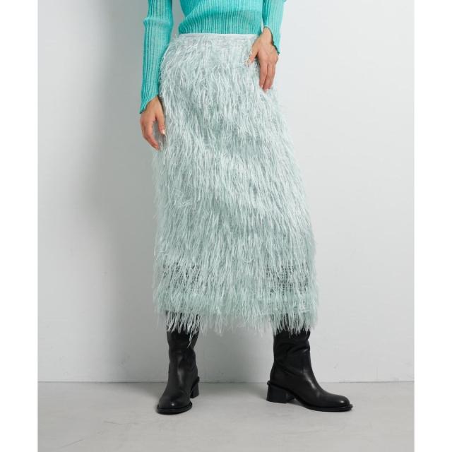 ランバン オン ブルー（LANVIN en Bleu）/フェザージャガードレイヤードスカート