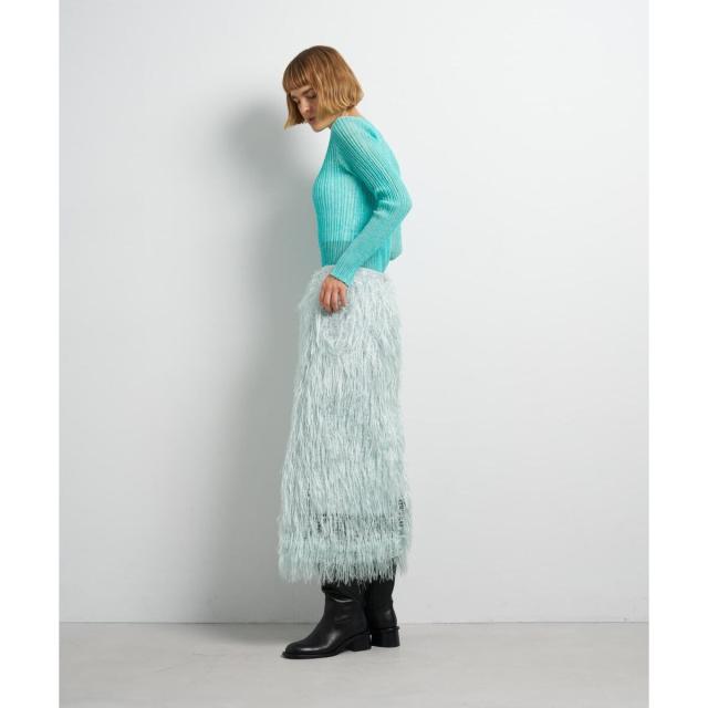 ランバン オン ブルー（LANVIN en Bleu）/フェザージャガードレイヤードスカート