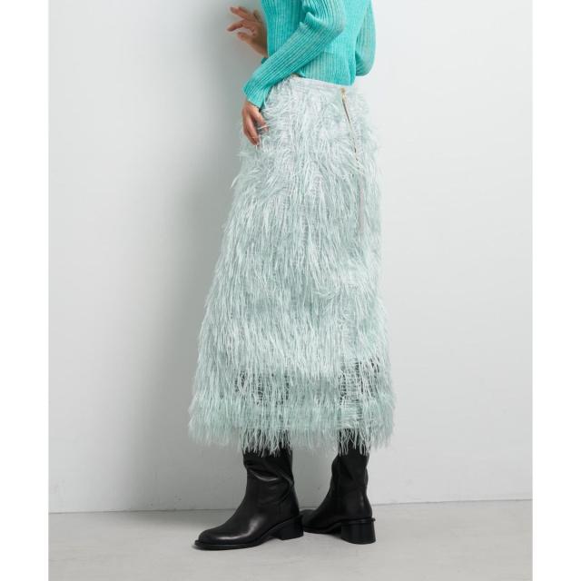 ランバン オン ブルー（LANVIN en Bleu）/フェザージャガードレイヤードスカート
