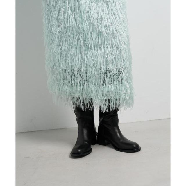 ランバン オン ブルー（LANVIN en Bleu）/フェザージャガードレイヤードスカート
