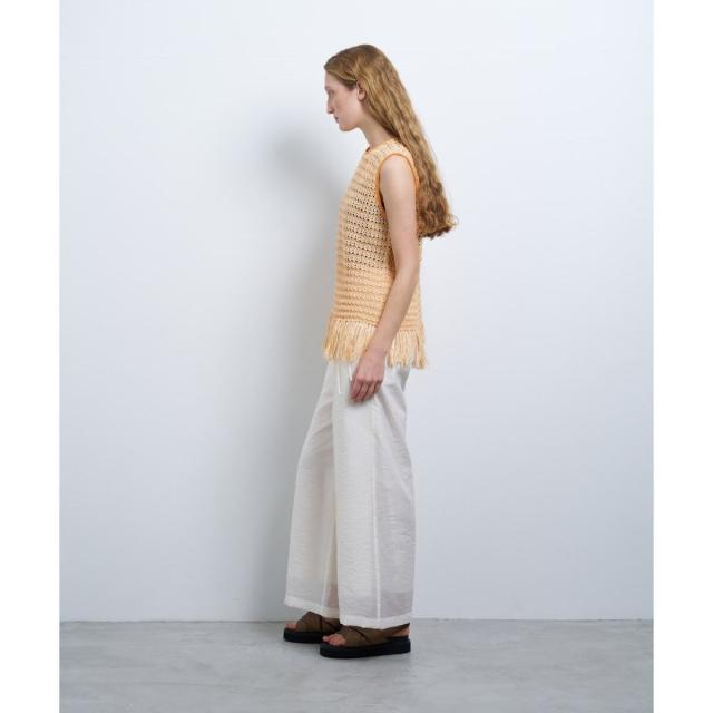 ランバン オン ブルー（LANVIN en Bleu）/フリンジヘムノースリーブニット_3