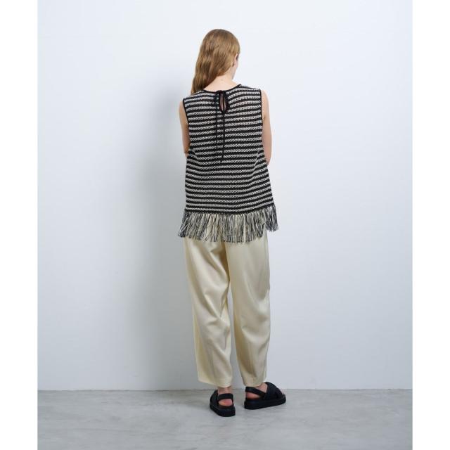 ランバン オン ブルー（LANVIN en Bleu）/フリンジヘムノースリーブニット_11