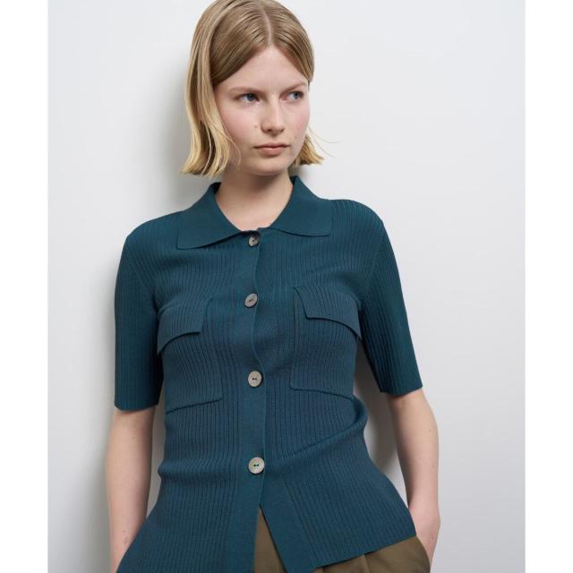 ランバン オン ブルー（LANVIN en Bleu）/リブポロニット