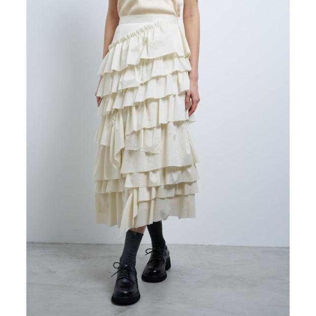 ランバン オン ブルー（LANVIN en Bleu）/ライトタフタティアードスカート