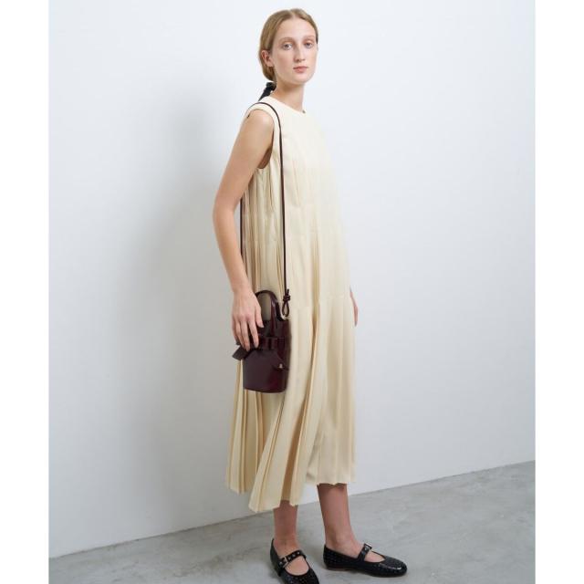 ランバン オン ブルー（LANVIN en Bleu）/ジョーゼットプリーツワンピース