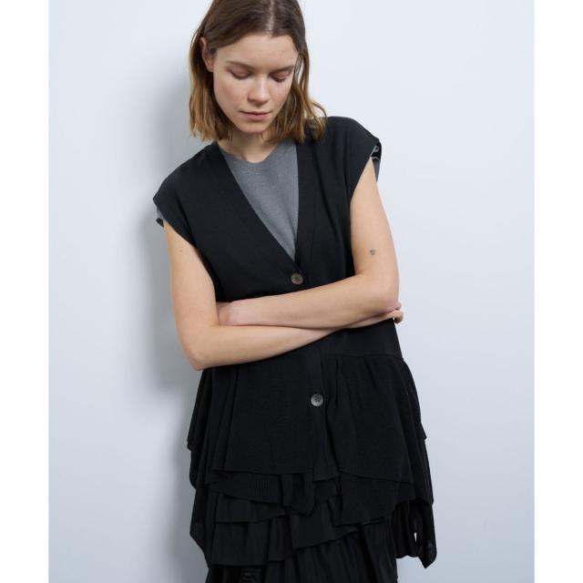 ランバン オン ブルー（LANVIN en Bleu）/フリルヘムニットベスト