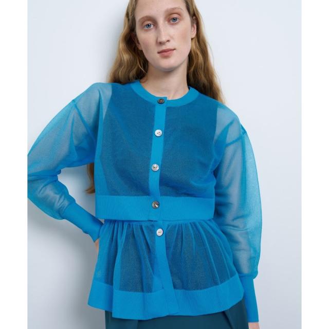 ランバン オン ブルー（LANVIN en Bleu）/シアーレイヤードカーディガン