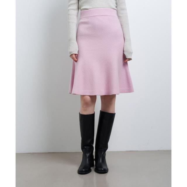 【NEW】ランバン オン ブルー（LANVIN en Bleu）/ウールカシミヤフレアヘムニットスカート