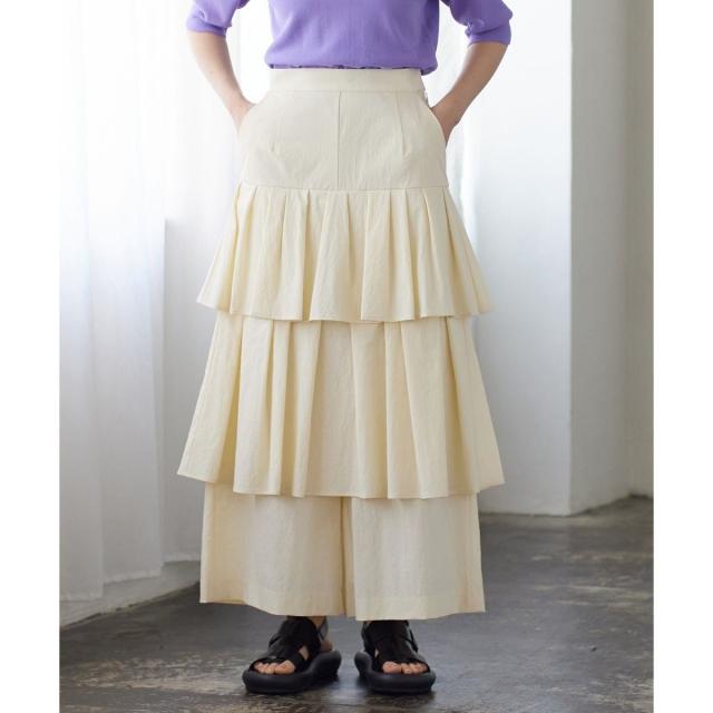 ランバン オン ブルー（LANVIN en Bleu）/ティアードキュロットパンツ