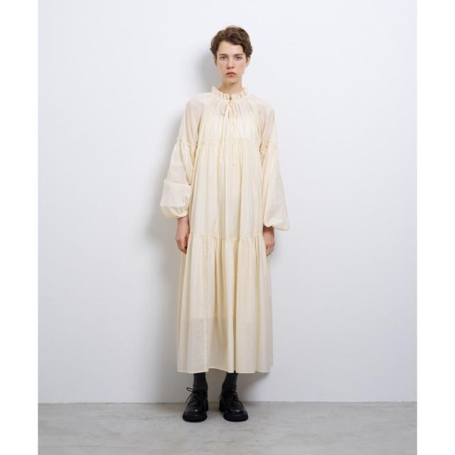 ランバン オン ブルー（LANVIN en Bleu）/シアーワッシャータフタギャザーワンピース_2