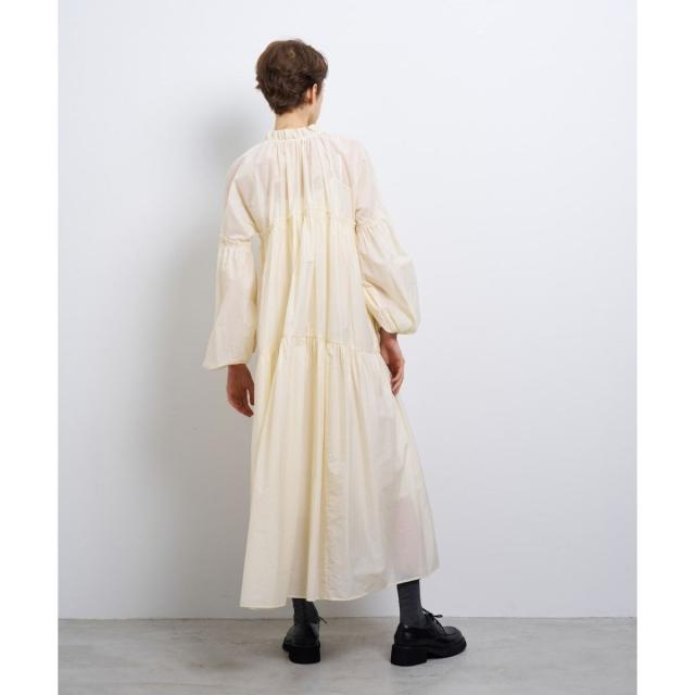 ランバン オン ブルー（LANVIN en Bleu）/シアーワッシャータフタギャザーワンピース_4