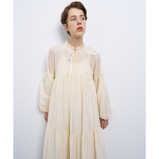 ランバン オン ブルー（LANVIN en Bleu）/シアーワッシャータフタギャザーワンピース_7