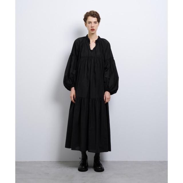 ランバン オン ブルー（LANVIN en Bleu）/シアーワッシャータフタギャザーワンピース_8