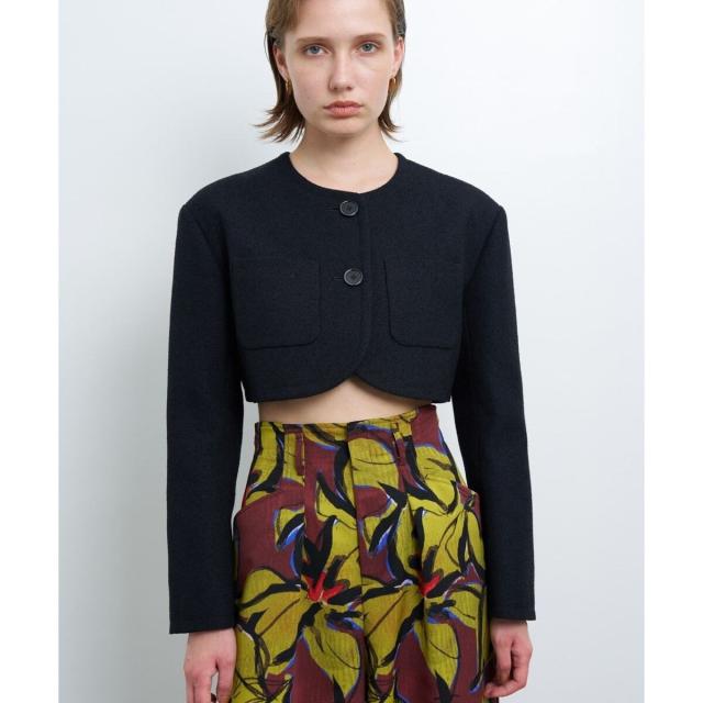 ランバン オン ブルー（LANVIN en Bleu）/メランジツイードクロップドジャケット