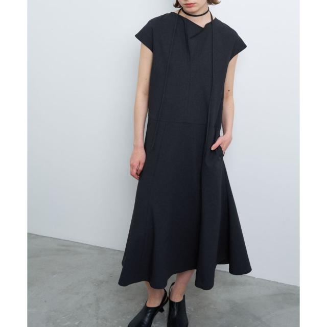 【NEW】ランバン オン ブルー（LANVIN en Bleu）/アムンゼンドレープネックフレアワンピース