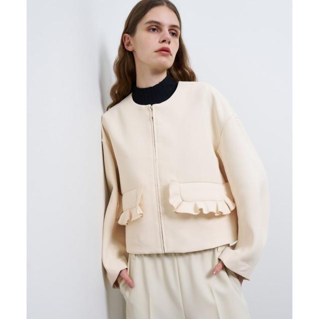 ランバン オン ブルー（LANVIN en Bleu）/トリプルクロスフリルポケットジャケット