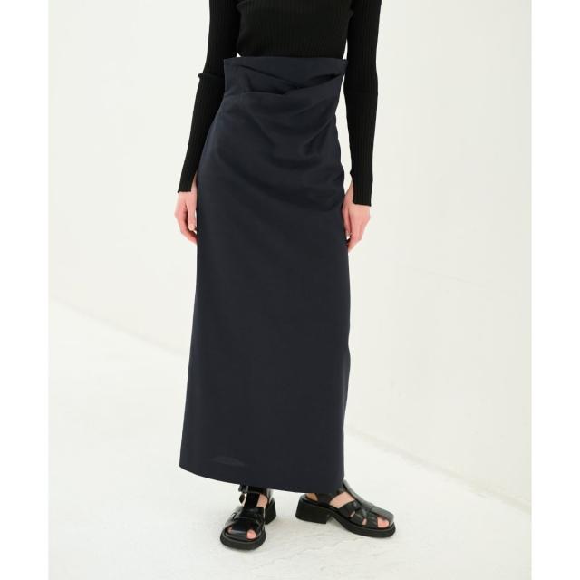 ランバン オン ブルー（LANVIN en Bleu）/ドライフレンチツイルドレープスカート