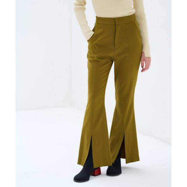 ランバン オン ブルー（LANVIN en Bleu）/ウールツイルスリットフレアパンツ