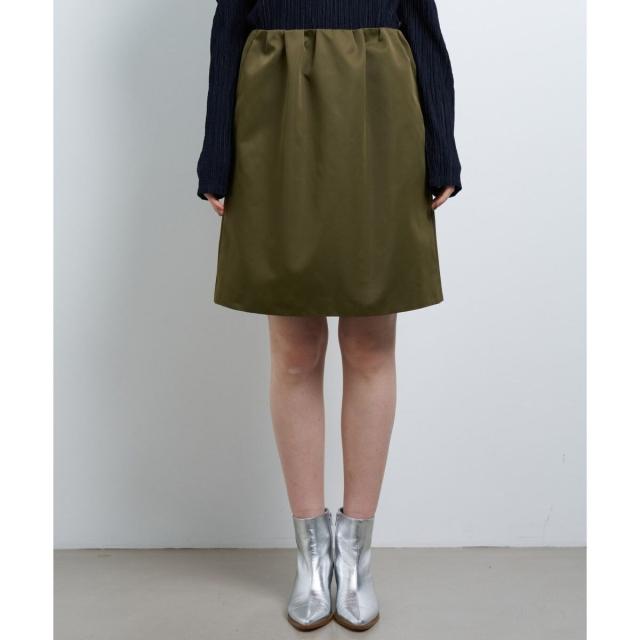 ランバン オン ブルー（LANVIN en Bleu）/トリプルクロスメモリーサテンミニスカート