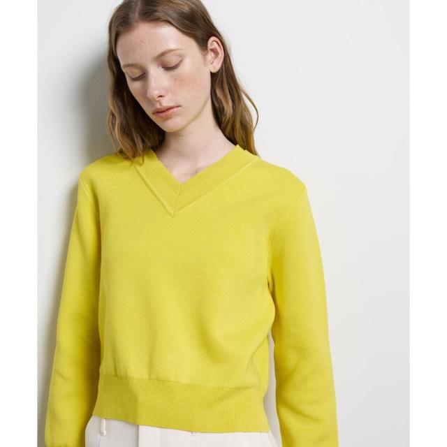 ランバン オン ブルー（LANVIN en Bleu）/ダブルフェイスVネックニット