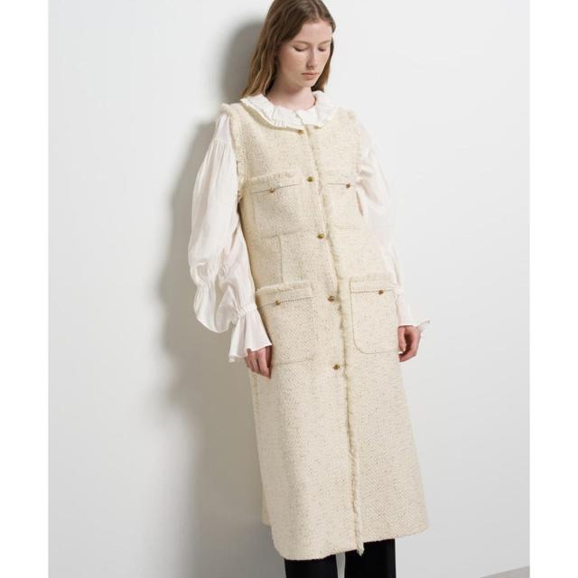 ランバン オン ブルー（LANVIN en Bleu）/ツイードジレワンピース