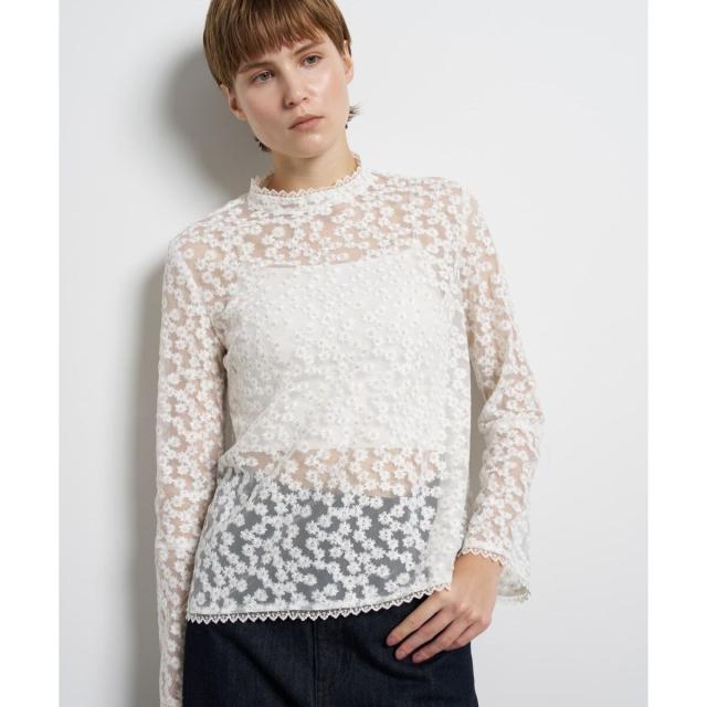ランバン オン ブルー（LANVIN en Bleu）/フラワーチュールブラウス