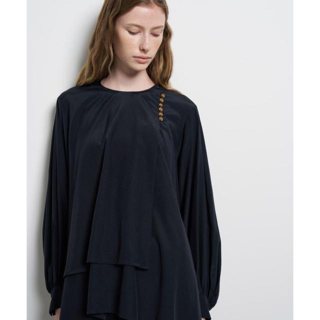 ランバン オン ブルー（LANVIN en Bleu）/トリアセローンフレアブラウス