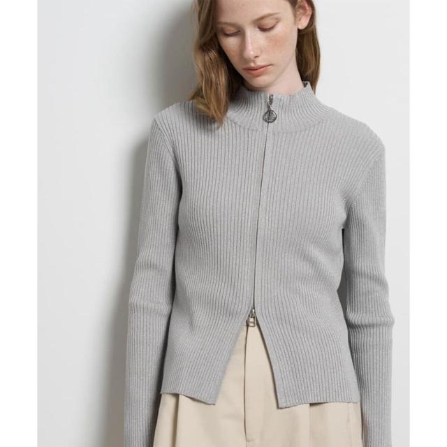 ランバン オン ブルー（LANVIN en Bleu）/ラメジップアップリブニット_1