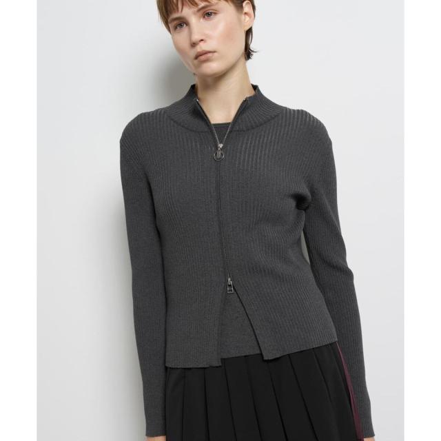 ランバン オン ブルー（LANVIN en Bleu）/ラメジップアップリブニット_2